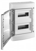 Dulap distrib. apl. IP65, 24UH, 2 rand. cu usa transparenta