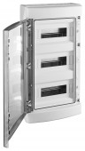 Dulap distrib. apl. IP65, 36U pe 3 rand, cu usa transparenta