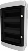 Dulap distrib. apl. IP65, 36UH, 3 rand. cu usa transparenta