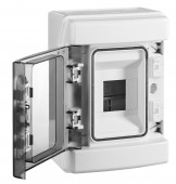 Dulap distrib. apl. IP65, 4UH pe 1 rand, cu usa transparenta