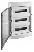 Dulap distrib. apl. IP65, 54U pe 3 rand, cu usa transparenta