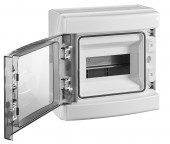 Dulap distrib. apl. IP65, 8UH pe 1 rand, cu usa transparenta