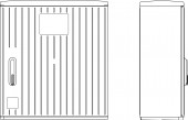 Dulap pol. striat RAL7035 ,mar 1,180°, IP44,785x869x320mm