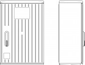 Dulap pol. striat RAL7035 ,mar0X,180°, IP44,590x869x320mm