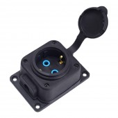 Grup 1 priza cauciuc IP44 negru – BYLION