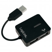 Hub USB 2.0 4 porturi, Smile, max 480MBit, negru