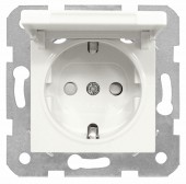 Insert priza 16A cu prot copii si capac, cl cu surub, alb