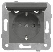 Insert priza 16A cu prot copii si capac, cl.elast, antracit
