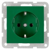 Insert priza, cleme elastice, verde