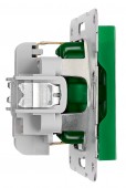Insert priza, cleme elastice, verde