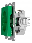 Insert priza, cleme elastice, verde