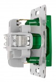 Insert priza, cleme elastice, verde