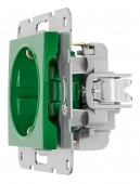 Insert priza, cleme elastice, verde