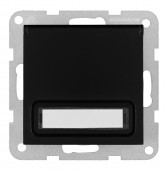 Insert priza cu capac, cleme elastice, eticheta, negru