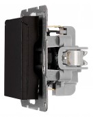 Insert priza cu capac, cleme elastice, negru