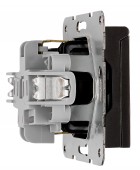Insert priza cu capac, cleme elastice, negru