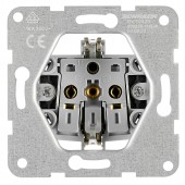 Insert priza cu capac, cleme surub, negru