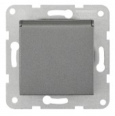 Insert priza cu capac, conexiune elastica, antracit
