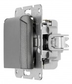 Insert priza cu capac, conexiune elastica, antracit