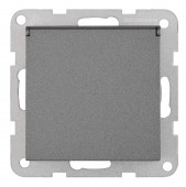 Insert priza cu capac de protectie, conex elastica, antracit