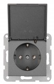 Insert priza cu capac de protectie, conex elastica, antracit