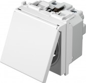 Insert priza cu capac pin PE,protectie marita,16A,cl.,alb