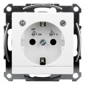 Insert priza cu contact de protectie si modul LED, alb