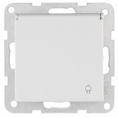 Insert priza cu pin PE, capac prot, cl.el, argintiu