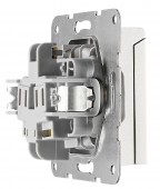 Insert priza cu pin PE, capac prot, cl.el, argintiu
