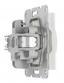 Insert priza, cu pin PE, cleme elastice, alb