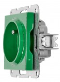 Insert priza, cu pin PE, protectie cleme cu surub, verde