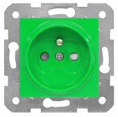 Insert priza, cu pin PE, protectie, cleme cu surub,verde