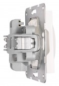 Insert priza, cu pin PE, protectie cleme elastice, alb