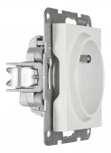 Insert priza, cu pin PE, protectie cleme elastice, alb