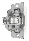 Insert priza, cu pin PE, protectie cleme elastice, alb