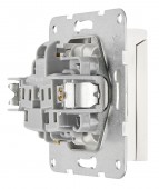 Insert priza, cu pin PE, protectie cleme elastice, alb