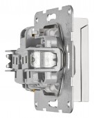 Insert priza, cu pin PE, protectie cleme elastice, alb