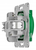 Insert priza, cu pin PE, protectie, cleme elastice,verde