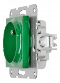Insert priza, cu pin PE, protectie, cleme elastice,verde