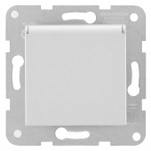 Insert priza cu pin PE si capac prot., cl.el, argintiu
