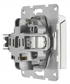 Insert priza cu pin PE si capac prot., cl.el, argintiu