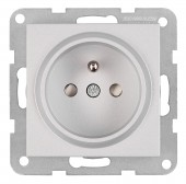 Insert priza cu Pin PE si cu protectie IP2XC, argintiu