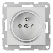 Insert priza cu Pin PE si cu protectie IP2XC, argintiu