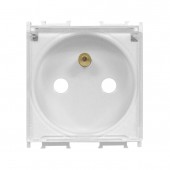Insert priza cu pin PE,prot. marita,capac,16A, cl.surub, alb