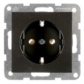 Insert priza cu prot., cleme elastice, negru