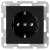 Insert priza cu prot., cleme surub, negru
