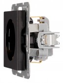 Insert priza cu prot., cleme surub, negru