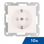 Insert priza, cu protectie, cleme elastice, alb