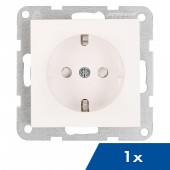 Insert priza, cu protectie, cleme elastice, alb