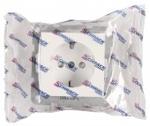 Insert priza, cu protectie, cleme elastice, alb
